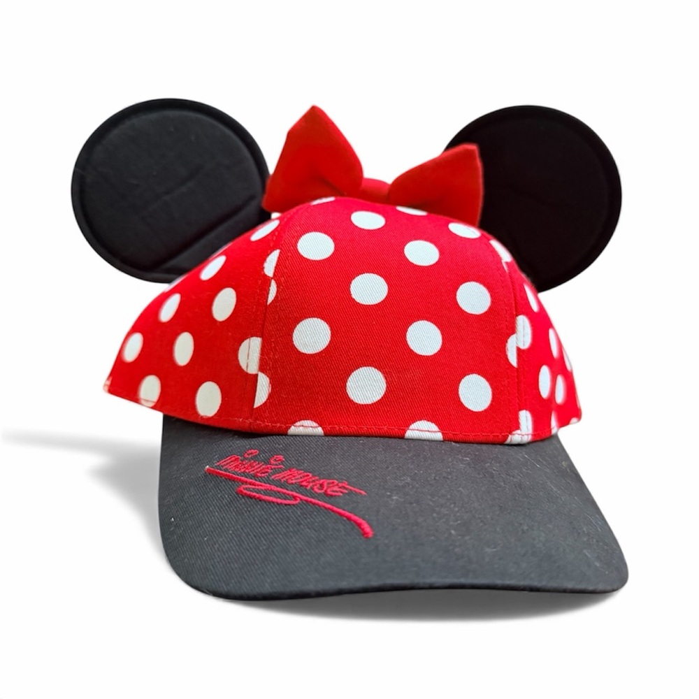 Disney Minnie Mouse Red Polka Dot Mouse Ears Cap